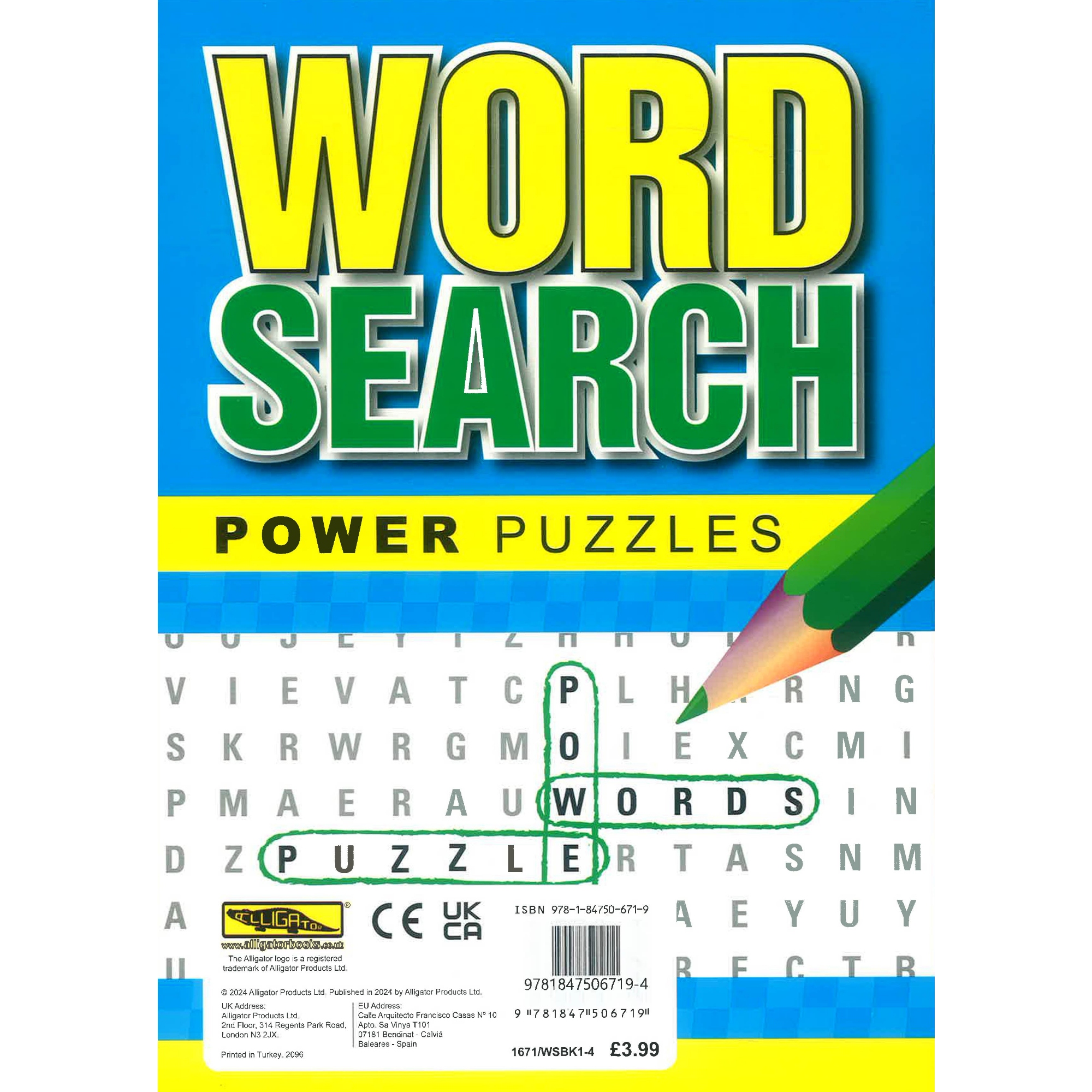 Word Search Power Puzzles Blue